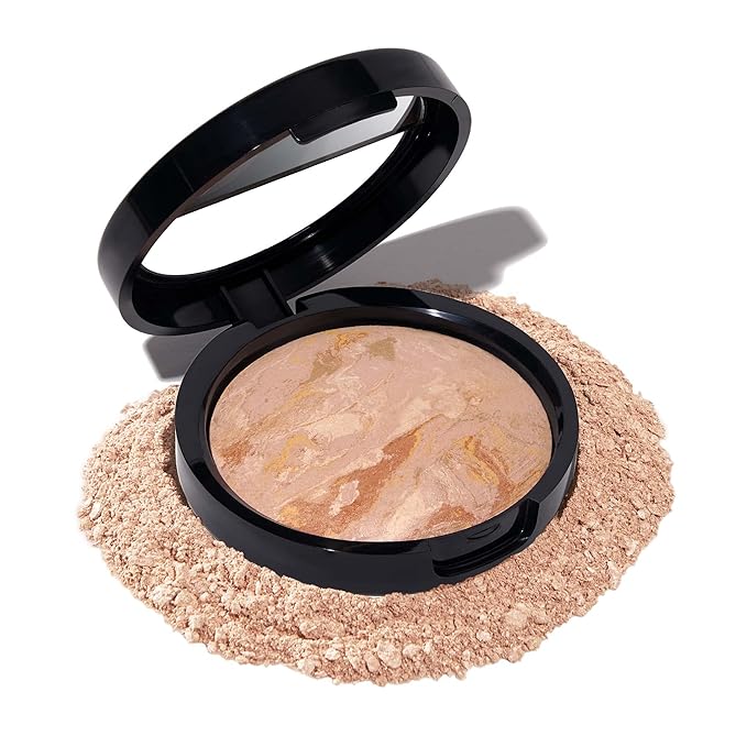 LAURA GELLER NEW YORK Award-Winning Baked Balance-n-Brighten Color Correcting Powder Foundation - Fair - Buildable Light to Medium Coverage - Demi-Matte Natural Finish-VivaGrace Women