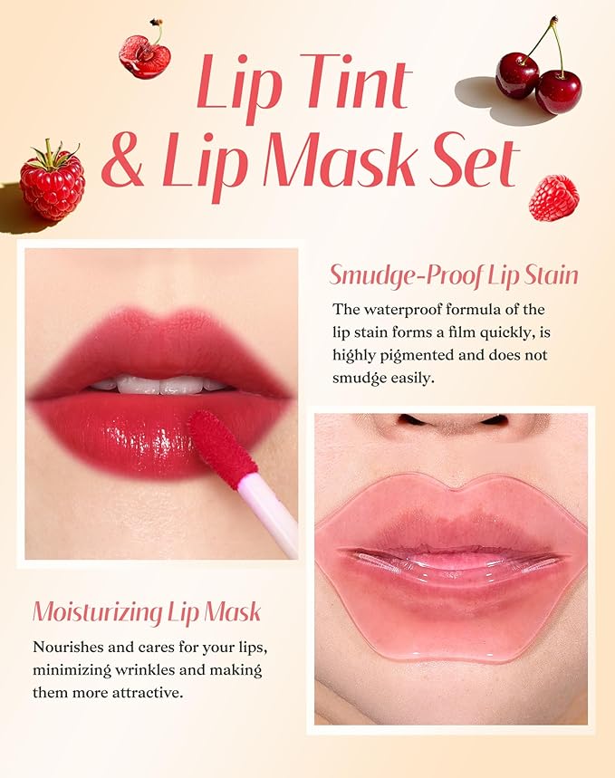 Lip Tint Stain Set, Lip Stain Long Lasting Lightweight Waterproof, Transfer-Proof, Non-sticky, Lip Makeup Matte Finish-VivaGrace Women