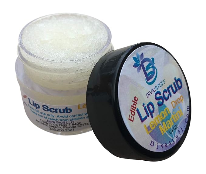 Diva Stuff Ultra Hydrating Lip Scrub for Soft Lips, Gentle Exfoliation, Moisturizer & Conditioner, Lemon Drop Martini – ¼ oz (Made in the USA)-VivaGrace Women