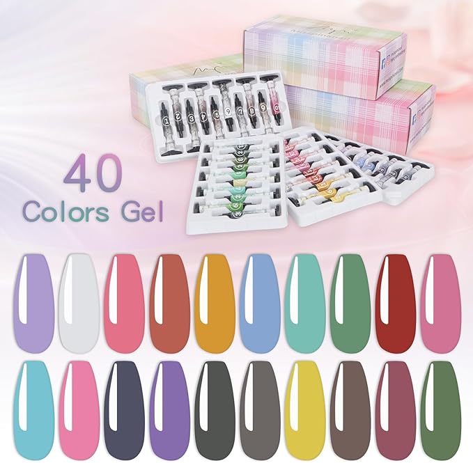 Gel palette Painting gel for nail art 40colors individual squares UV LED Gel for Nail Art DIY-VivaGrace Women