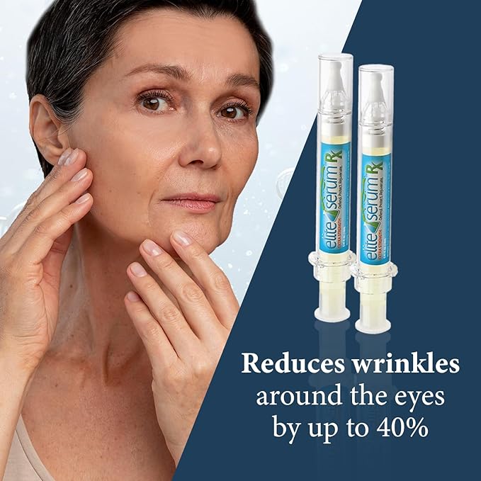 Elite Serum Rx - Anti Aging Under Eye Serum for Dark Circles and Puffiness with 8 Patented Peptides - Extra Strength Lifting and Firming Treatment for Wrinkle Repair and Eye Bag Removal-VivaGrace Women