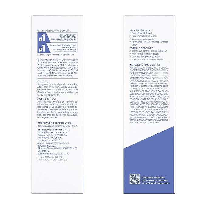 AESTURA ATOBARRIER365 Cream with Ceramides, Korean Face Moisturizer for Barrier Repair | 120H lasting Hydration, Ceramide Capsules, Dry & Sensitive Skin, Non-comedogenic, 80 mL / 2.70 fl.oz.-VivaGrace Women