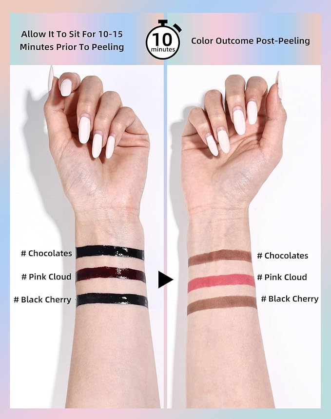 KIMUSE Lip Stain Peel Off, Peel Off Lip Liner Stain with Tweezer, Long Lasting, Waterproof, Transfer Proof Lipstains Color, Smudge-Free, Easy Removal, Matte Finish-VivaGrace Women