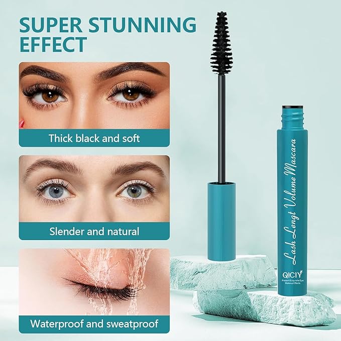 Lash Extension Mascara, Volumizing and Lengthening Formula, Smudge Proof & Waterproof, Long Lasting Wear, Suitable for Sensitive Eyes