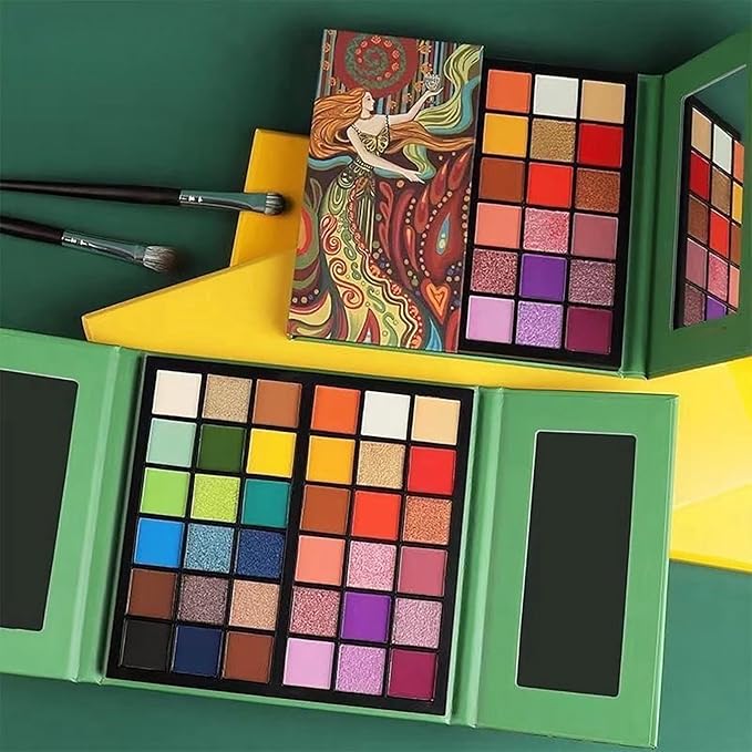 K'APEINE 36 Colors Eyeshadow Palette, Colorful Eyeshadows Palette Neon Shimmer Matte Glitter Eye Shadow High Pigmented Shadow Set Long Lasting Eye Makeup for Women-VivaGrace Women