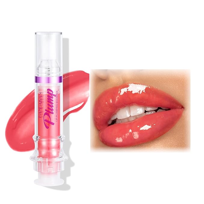 Natural Spicy Lip Plumping Booster Lip Plumping Oil,Lip Plumper Gloss, Ultra-Hydrating & Nourishing Plump and Pout Lip Plumper, Glossy Finish Fuller Lip Plumping Lip Gloss for Women Girls(04#)-VivaGrace Women