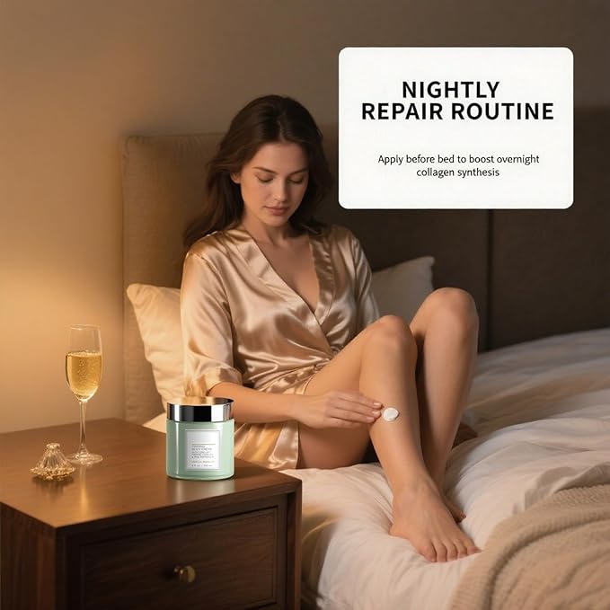 Champagne Firming Body Cream,Anti-Aging Tightening Cream with Luxe-Lift Complex,Skin Firming Cream for Hydrates Dry Skin, Fights Crepey Skin on Arms & Legs(8 Fl Oz, Sweet Almond Coconut)-VivaGrace Women