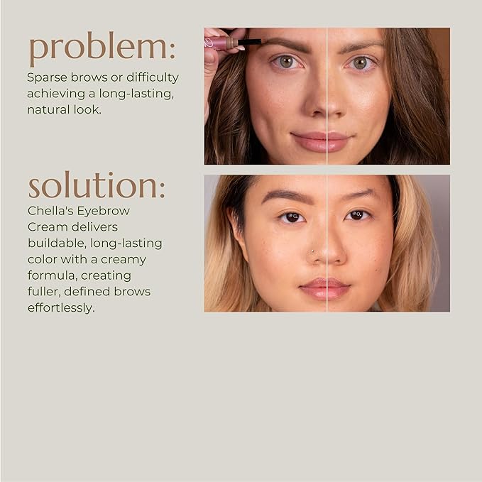 Chella Eyebrow Cream, Graceful Grey - Vegan, Cruelty Free, Paraben Free, Gluten Free Eyebrow Pomade Makeup - Long Wearing, Velvet Consistency, Water Resistant
