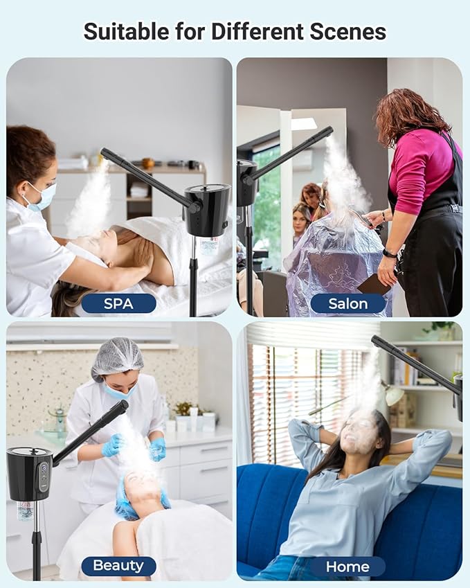 Kingsteam Professional Facial Steamer with Ozone - Ionic Nano Hot Mist Steamer with Large Capacity and 30-Min Timer for Estheticians, Beauty Salons, and Home Skin Care Use-VivaGrace Women