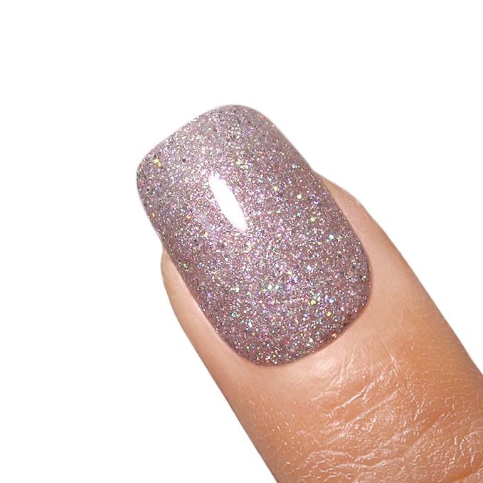 Imtiti Glitter Silver Gel Nail Polish, 15ml Sparkle Silver Color UV/LED Soak Off Gel Polish Salon DIY Nail Art Design Manicure Gel 1Pcs
