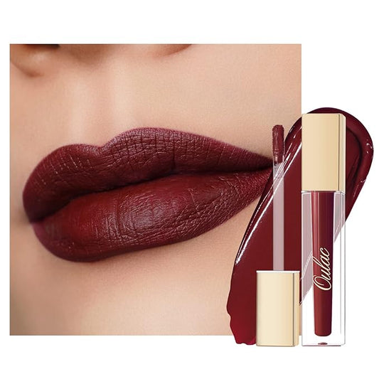 Oulac Matte Liquid Dark Red Lipstick for Women, Long Lasting Lipstick, Waterproof Lip Stain, No Transfer, Creamy High Pigmented Formula with Vitamin E, Vegan & Cruelty-Free M18-VivaGrace Women