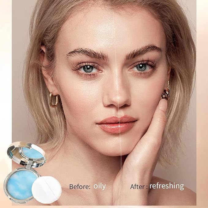 Oil Control Face Pressed Powder,Jelly Pressed Powder Face Makeup Setting Powder,Reduce Pores and Fine Lines Flawless Matte Long Lasting Finishing Lightweight Waterproof Face Cosmetics-VivaGrace Women