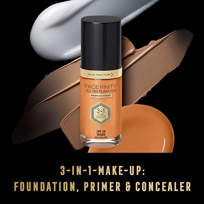 Max Factor Facefinity 3-in-1 All Day Flawless Liquid Foundation, SPF 20-64 Rose Gold, 30 ml-VivaGrace Women
