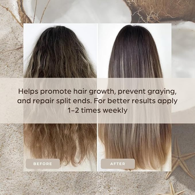 Organic Coconut Hair Mask for Hair Growth and Volume, Moisturizing and Deep Conditioning Mask For Dry Damaged Hair, Hair Tchicking Treatment Cream Mask, Fights Breakages and Split Ends-VivaGrace Women