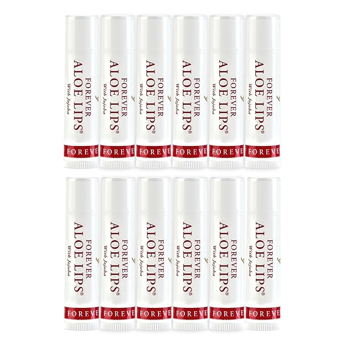 Forever Living - Forever Aloe Lips - Ultimate Lip Care for Any Weather - Moisturizing Lip Balm with Aloe, Jojoba & Beeswax - Vegan - Pack of 12-VivaGrace Women