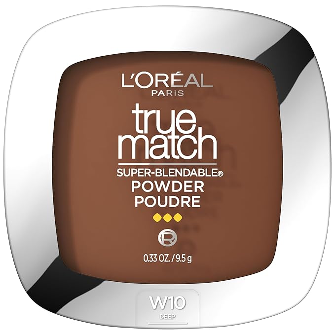 L'Oreal Paris True Match Super Blendable Oil Free Powder Foundation, W10 Deep, 0.33 oz-VivaGrace Women