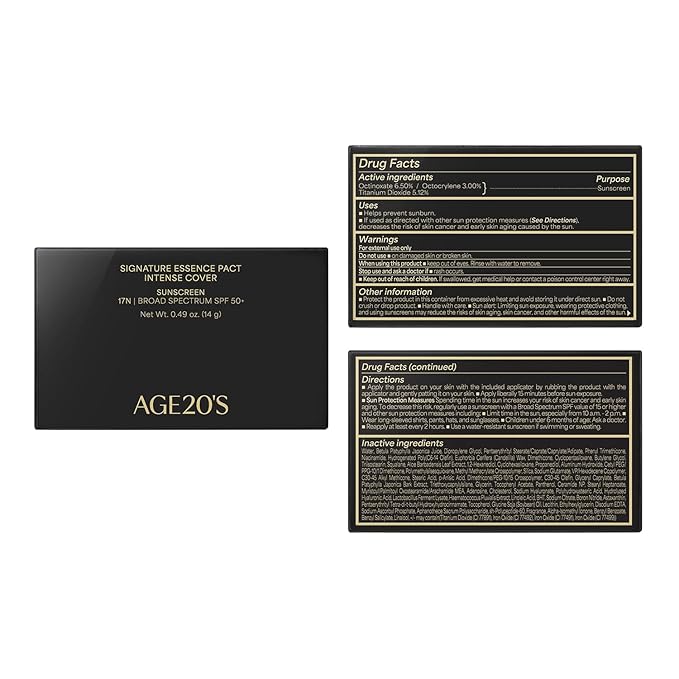 AGE20'S Signature Essence Pact SPF 50+ | Pack of 1 | 17N IVORY | Cream Foundation, Dewy Finish, Natural Coverage | Korean Cushion Foundation-VivaGrace Women
