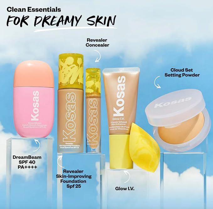 Kosas Cloud Set Face Setting Powder | Smoothing Shine Control, Soft, Sheer Setting Translucent Makeup Finish, Portable & Long-Lasting (Sheer Golden Medium)-VivaGrace Women