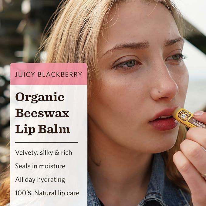 Moon Valley Organics Beeswax Lip Balm for Moisturizing Lips and Cuticles (JUICY BLACKBERRY, 3-Pack)-VivaGrace Women