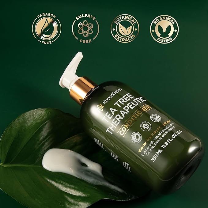 Roycederm Tea Tree Antifungal Shampoo and Conditioner: Complete Scalp Care Solution for Folliculitis, Dry, Itchy, and Flaky Scalp - Infused with Tea Tree Oil, Paraben & Sulfate Free-VivaGrace Women