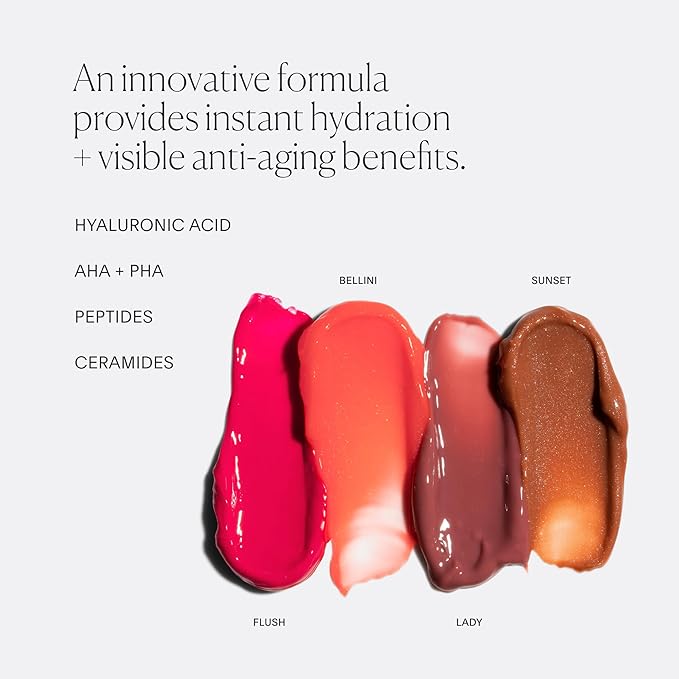U Beauty The PLASMA Tinted Lip Compound Anti-Wrinkle & Anti-Aging Treatment - Shimmery Plumping Lip Gloss with Hyaluronic Acid, Shea Butter, Salicylic Acid & Peptides to Deeply Hydrate,Bellini - 15 mL-VivaGrace Women