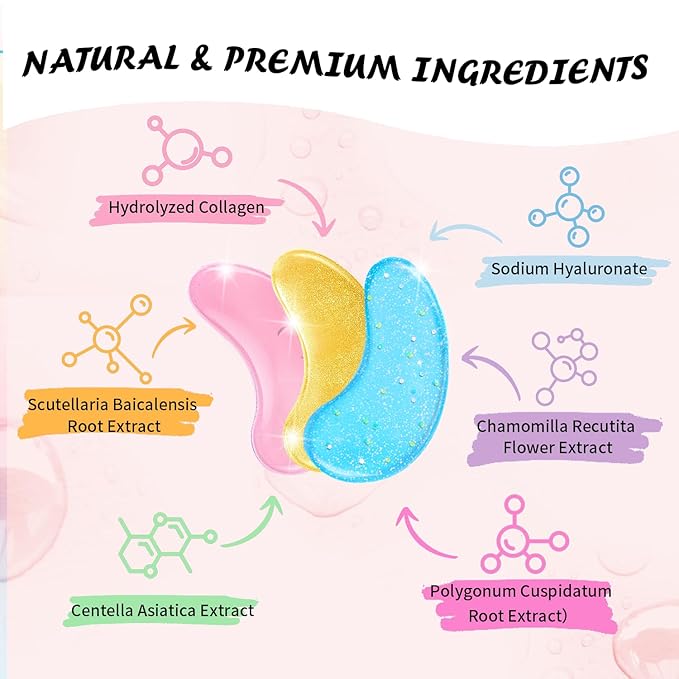 Eye Masks (36 Pairs) - Caffeine, Retinol, 24K Gold for Puffiness, Dark Circle, Wrinkles, Fine Lines - Firming Eye Gel Pads, Great for Holiday Gifts and Personal Use-VivaGrace Women