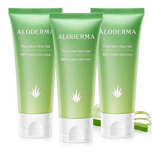 Aloderma 99% Organic Aloe Vera Gel for Face Made within 12 Hours of Harvest, Natural Hydrating Pure Aloe Vera Gel for Soothing Skincare, Moisturizing Aloe for Skin, Face, Sensitive Skin, 4oz - 3ct-VivaGrace Women
