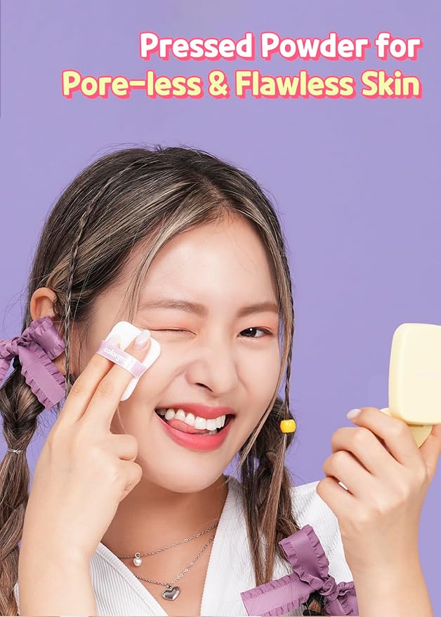 Colorgram Sebum Retouching Blur Pact | Poreless-Looking Pressed Setting Face Powder for Normal to Oily Skin, Provides Weightless, Matte Finish with Soft Focus Effect-VivaGrace Women