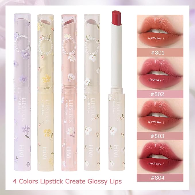 Makeup Kit for Girls, 8 Pieces Makeup Set, Include 4 Color Lipsticks and Eyeshadow, Eyebrow Pencil, Concealer, Blush Palette, Ideal Gift for Girls-VivaGrace Women