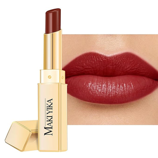 MAKI YIKA Moisture Dark Red Lipstick for Women Hydrate Lip Balm for Dry Cracked Lips Weightless Glossy Lip Color Juicy Finish,MA052 Dark Time-VivaGrace Women