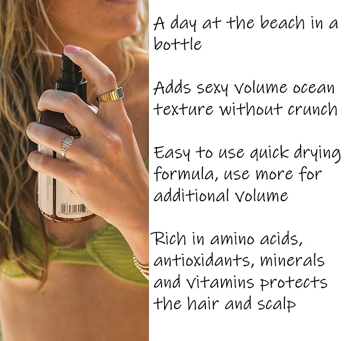 Sea Salt Hair Volumizing Spray Adds Texture, Volume, UV Protection, Beach Wave Finish I For All Hair Types (8.5 fl. oz./250ml)-VivaGrace Women