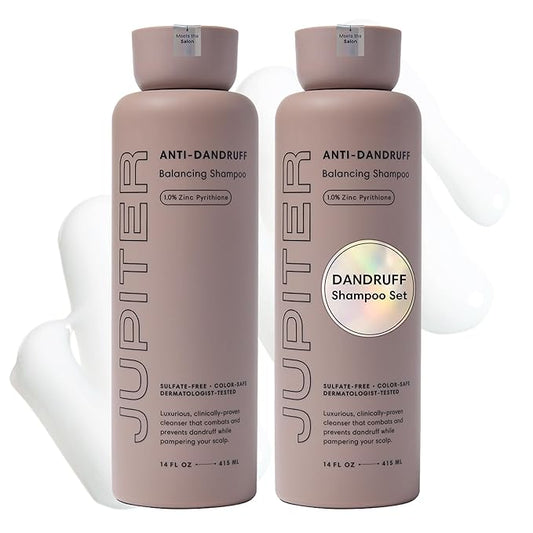 Jupiter Balancing Anti Dandruff Shampoo Duo, for Women & Men, Physician-Formulated for Flaky, Itchy, Oily, Dry Scalp, & Paraben-Free, Anti-Dandruff Shampoo with Zinc, 2 pack, 14 fl oz ea-VivaGrace Women