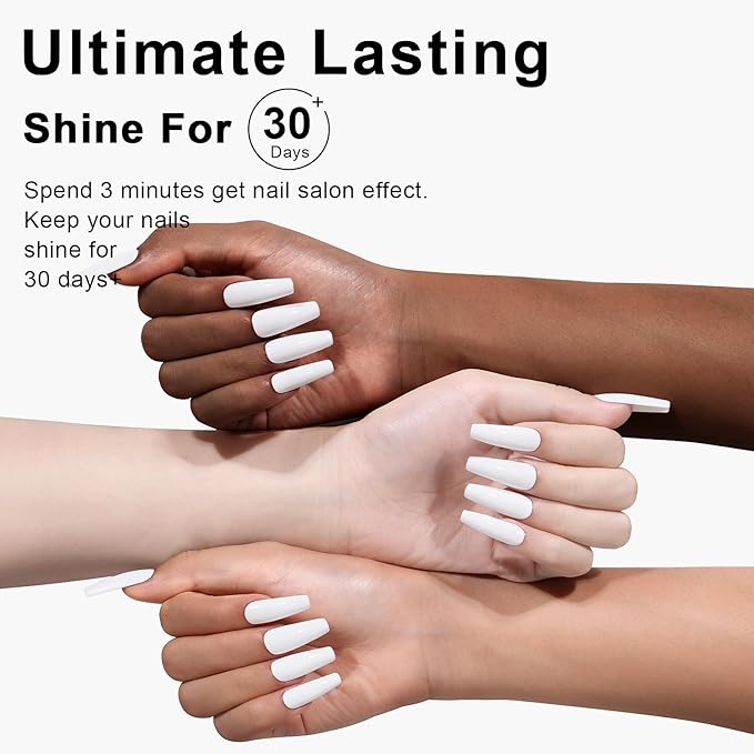 L'UGX Gel Nail Polish White Christmas 15ML Soak Off UV French Tip Gel Colors for Nails Art DIY Manicure & Pedicure at Home Salon Holiday Gifts for Women LGS-701