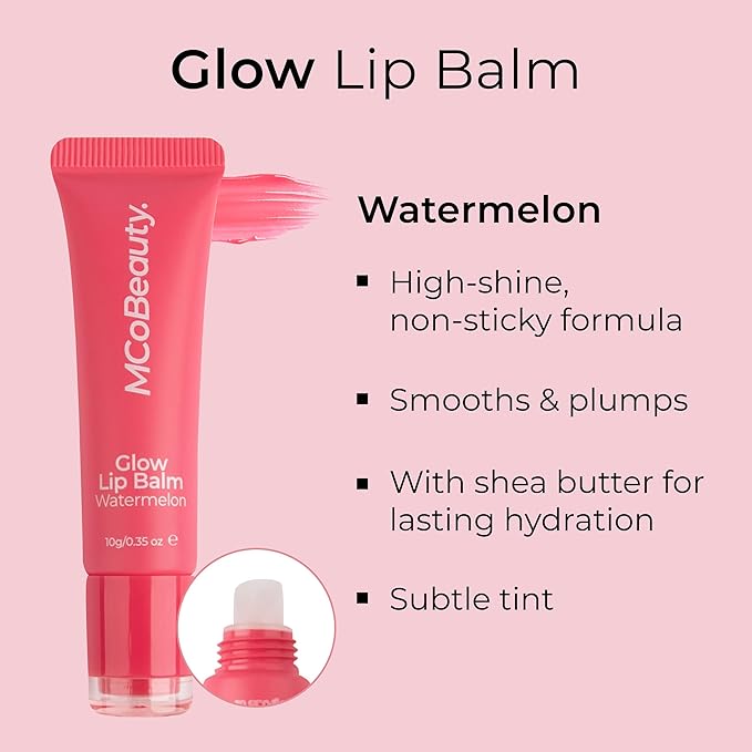 MCoBeauty Glow Lip Balm, Watermelon, Nourishing Tint for Luscious Lips, Vegan, Cruelty Free Cosmetics-VivaGrace Women
