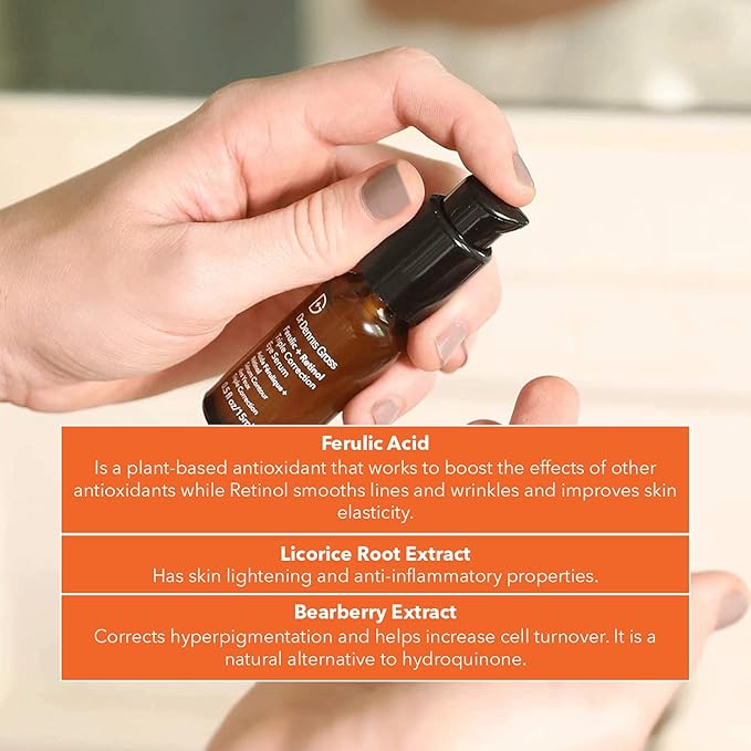 Dr. Dennis Gross Ferulic + Retinol Triple Correction Eye Serum: for Wrinkles, Loss of Elasticity, and Rough Texture, 0.5 fl oz-VivaGrace Women