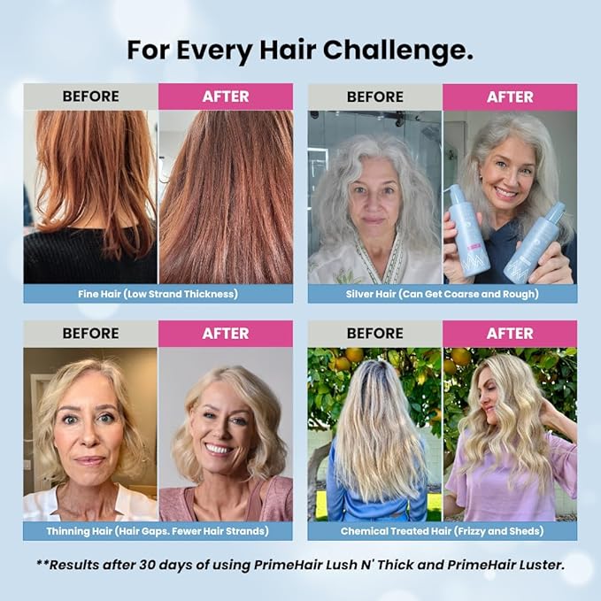 PrimeHair Lush N' Thick Shampoo for Mature Women – Biotin Enriched, Sulfate-Free and Paraben-Free Shampoo with Hair Growth Promoting Ingredients – Volumizing, Hydrating-VivaGrace Women