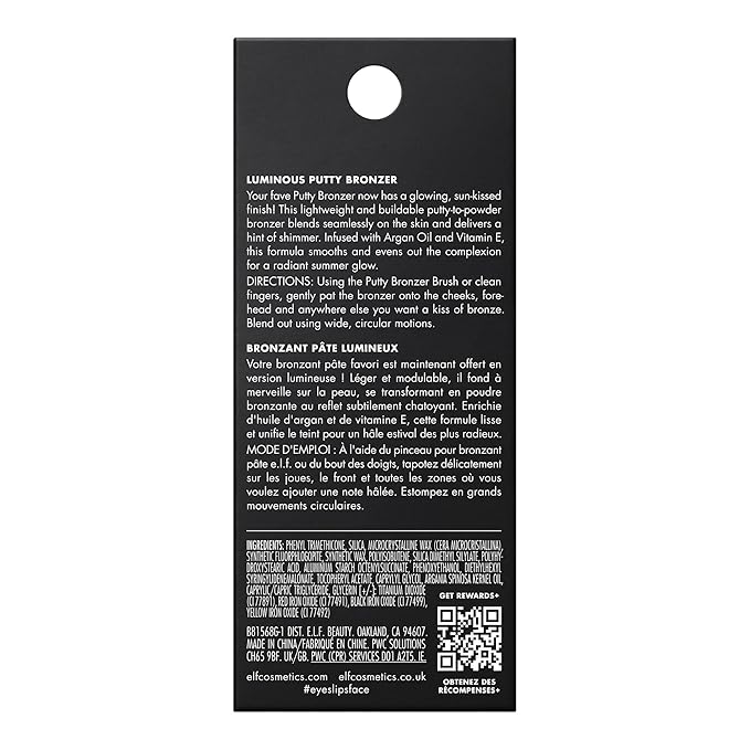 e.l.f. Luminous Putty Bronzer, Lightweight Putty-to-Powder Bronzer For A Radiant, Glowing Finish, Highly Pigmented, Vegan & Cruelty-Free, Day Trip-VivaGrace Women