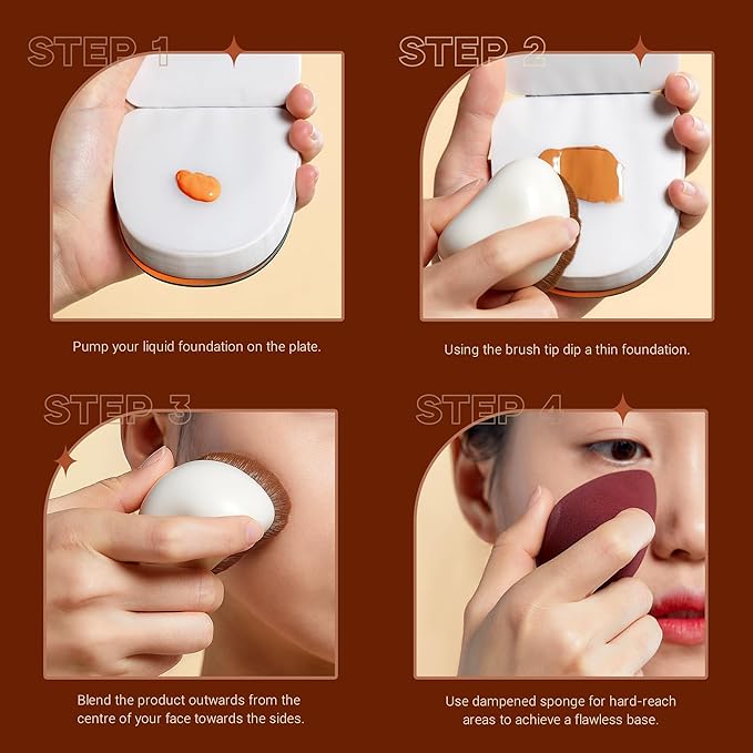 Jessup Makeup Brush Foundation Brush with Makeup Sponge 1pc Kabuki Brush for Liquid, Cream or Flawless Powder Cosmetic Face Boby Brush, T882-VivaGrace Women