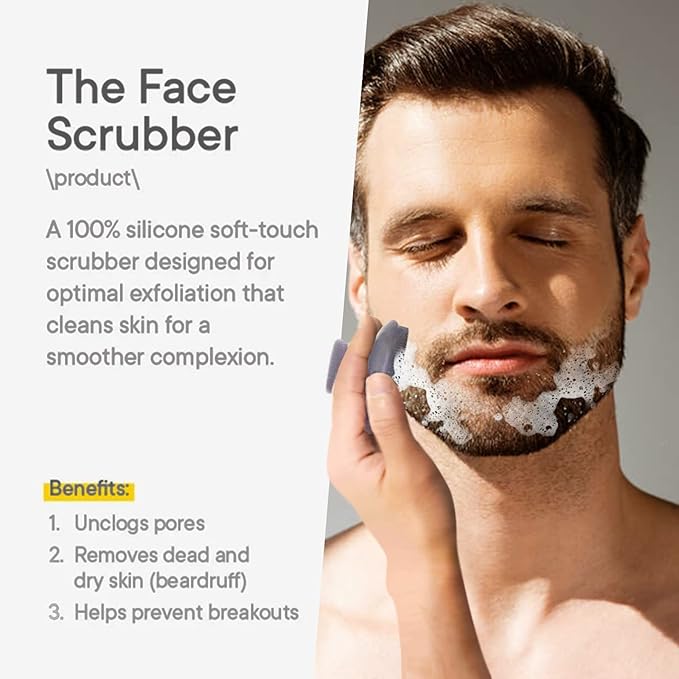 VWMYQ Face Scrubber Face Scrubber for Men Facial Cleansing Brush Silicone Face Wash Brush Manual Waterproof Cleansing Skin Care Face Brushes for and Exfoliating (Gray)-VivaGrace Women