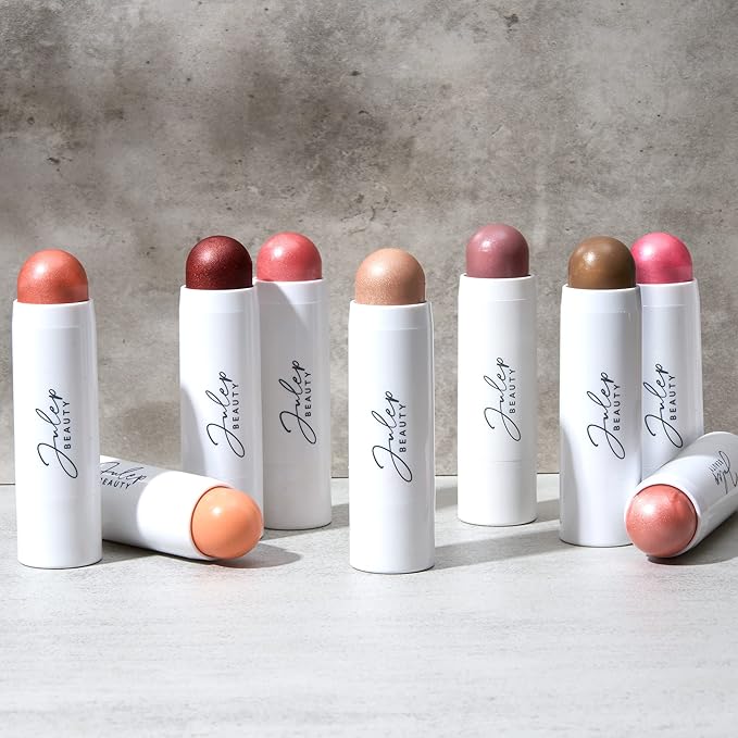 Skip The Brush Contour Duo - Cream to Powder Multi-Purpose Makeup Sticks - Pigmented, Buildable Color for Eyes, Cheeks, and Lips - Desert Rose + In Paradise-VivaGrace Women