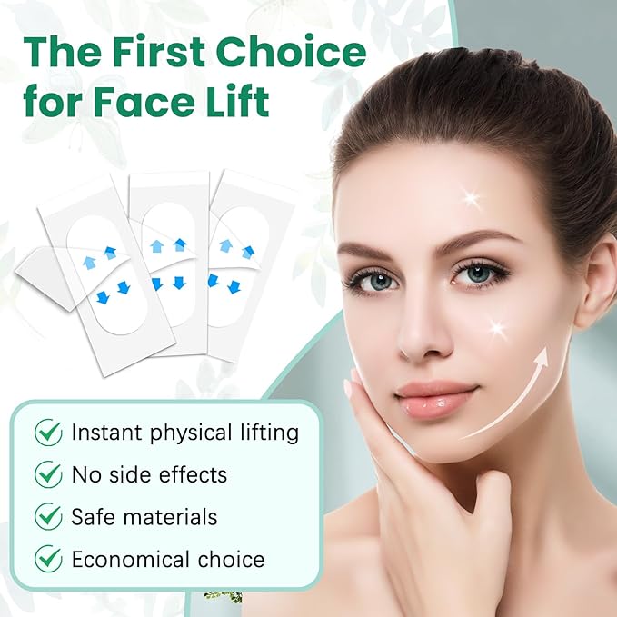 Face Neck Tape Lifting Invisible,Face Lift Tape, Instant Facelift Tape,Makeup V-Edge Face Patches,Necks Less Strip for Women Turkey Neck,Jowl,Eye,Loose Skin,Wrinkle,Double Chin (1 Count (Pack of 172))-VivaGrace Women