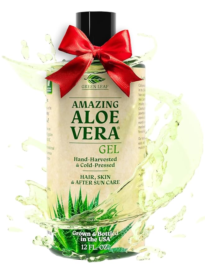 Amazing Aloe Vera Gel - Freshly Cut, 100% Pure Aloe, Premium Quality, Vegan, Unscented - Natural Sunburn Relief, After Shave, Skin, Face & Hair Care 12oz-VivaGrace Women