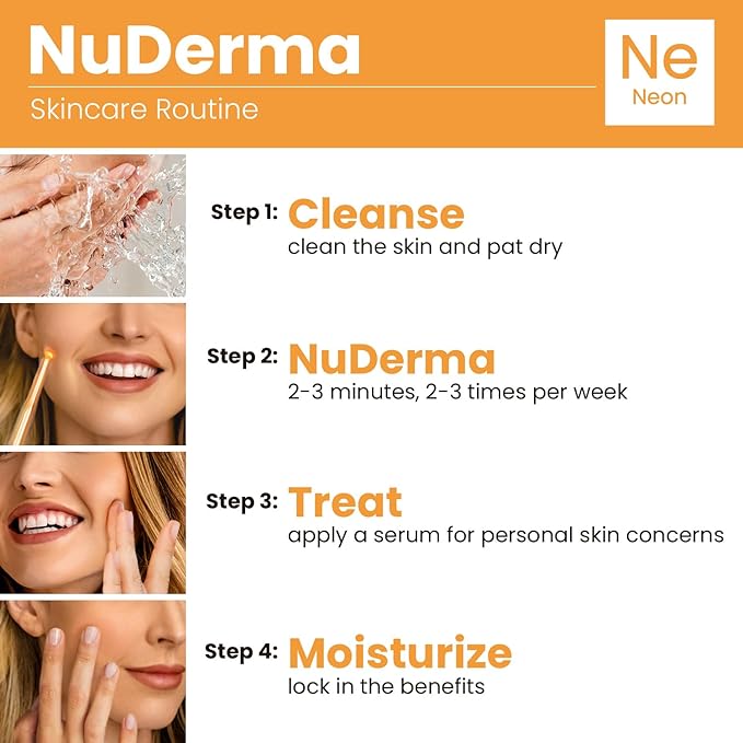 Pure Daily Care NuDerma Handheld Skin Therapy Wand Machine w/Neon – Anti-Aging - Skin Tightening - Wrinkle Reducing - Dark Circles – Clarifying - Hair & Scalp Stimulator-VivaGrace Women