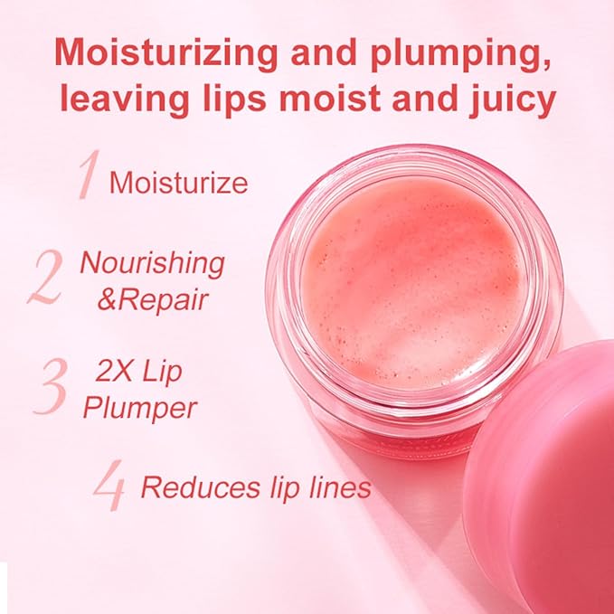 Sleeping Lip Mask,Organic Vitamin C Lip Sleeping Mask Hydrate & Repair Sleeping Lip Balm, Nourish Overnight Lip Care Treatment Lip Line & Color Improve,Crack & Dry Sleeping Lip Mask For Women & Men-VivaGrace Women