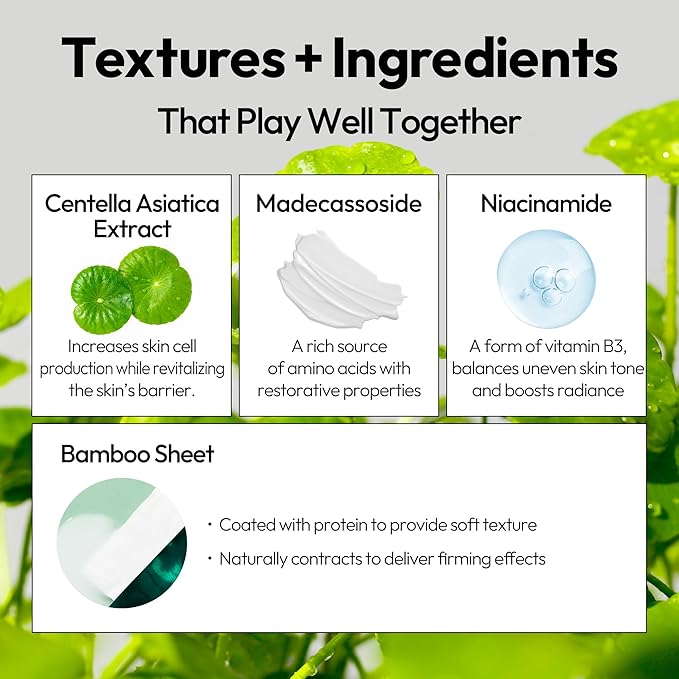 LAPCOS Cica Sheet Mask, Daily Face Mask with Cantella Plant Extract to Regenerate and Revitalize Skin, Korean Beauty Favorite, 5-Pack-VivaGrace Women