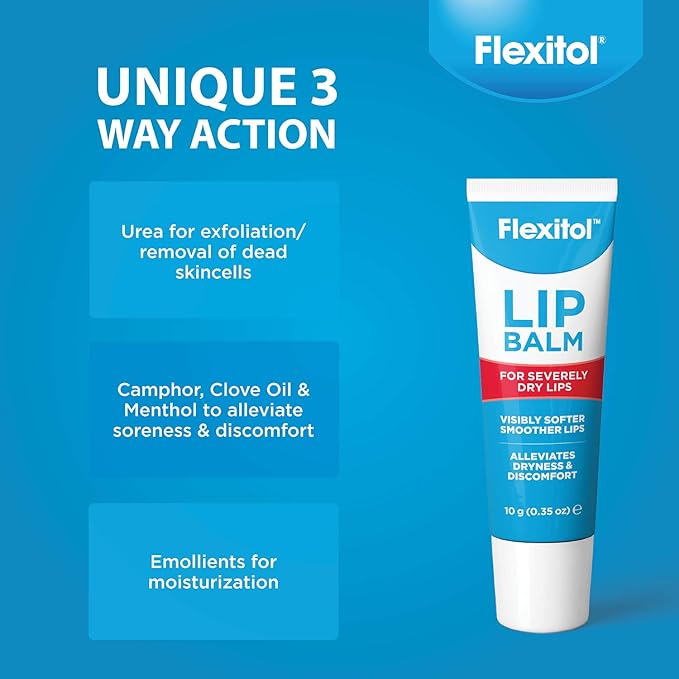 Flexitol Lip Balm, 0.35 Ounce Tube, Cream White, 3 Count (Pack of 1)-VivaGrace Women