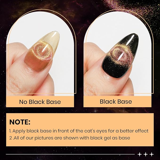 Cat Eye Gel Polish with Magnetic Stick, 12 Colors Chameleon Magnetic Gel Polish Kit Galaxy Cateyes Nail Polish Gels Collection Home DIY Manicure for Women Girl