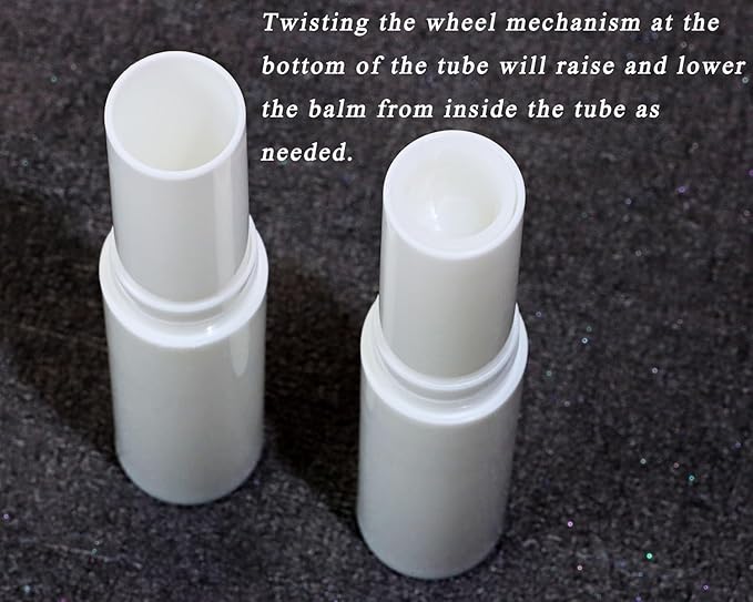 0.14oz Empty Flavored Lip Balm Container Tubes Plastic Homemade Moisturizing Lip Stick with Caps Bulk Fit for Women Adult DIY Making Supplies, 25 Count (White)-VivaGrace Women