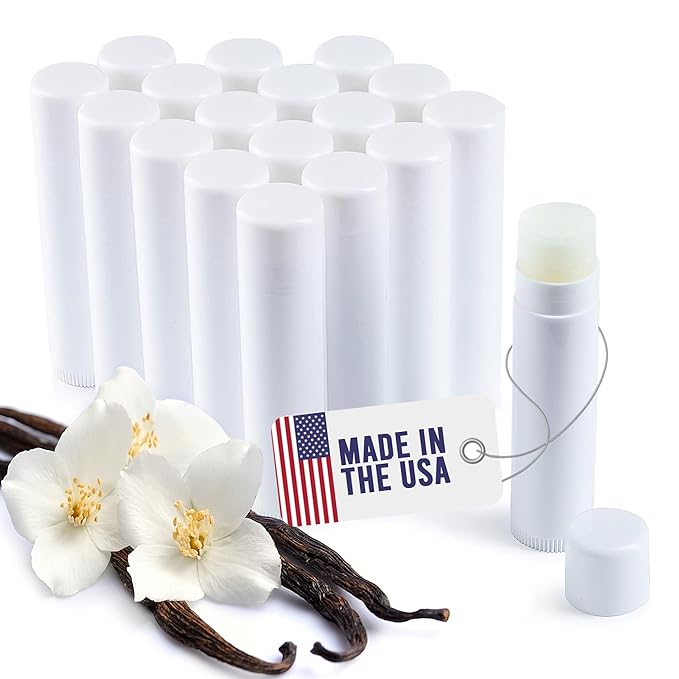Lip Balm Bulk Unlabeled - Made in USA Bulk Chapstick - Natural Ingredients Vitamin E Shea Butter - Custom Chapstick Bulk For Party & Wedding Favors (18 Count, Vanilla)-VivaGrace Women