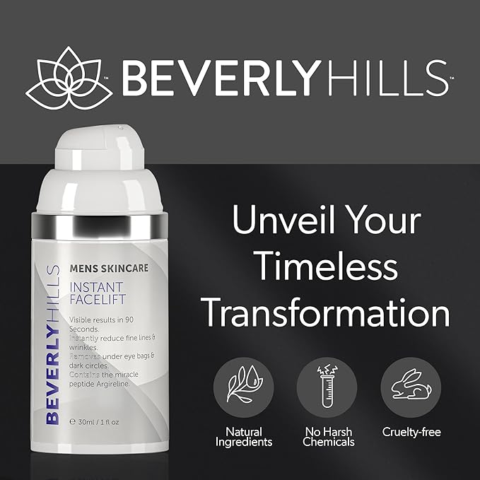 Beverly Hills Mens Instant Facelift and Eye Serum Treatment for Dark Circles, Puffy Eyes, and Wrinkles-VivaGrace Women